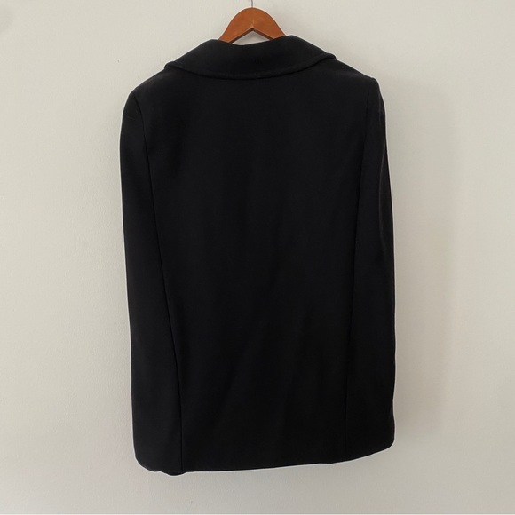 Zara Manteco Wool Blend Black Cape Coat with Gold Buttons women’s size L - Picture 7 of 9